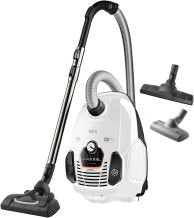 AEG VX7-2-IW-S Staubsauger / 360° drehbare Softrder / nur 69 db(A) / inkl. Zusatzdüsen / Ergo-Handgriff / waschbarer Filter / 650 Watt / 12 m