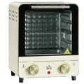 HOMCOM Minibackofen einstellbare Temperatur Timer Sichtfenster Cremeweiß 1