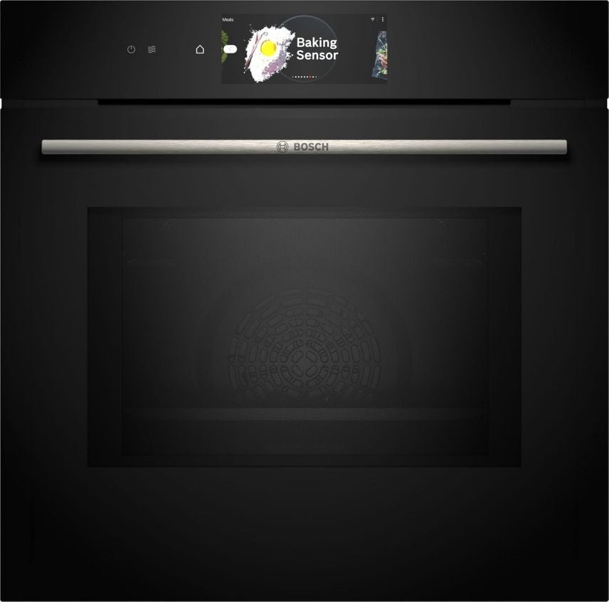 Bosch HMG7361B1, Serie 8 smarter Einbau-Backofen mit Mikrowellenfunktion, 60 x 60 cm, Made in Germany, Schwarz, Air Fry, Digitaler Bedienring,