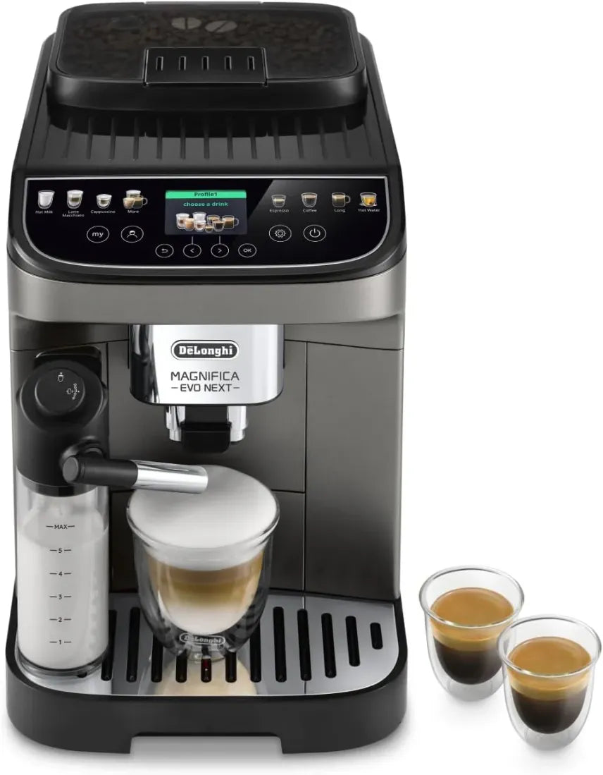 De'Longhi Magnifica Evo ECAM 292.81.B Kaffeevollautomat mit LatteCrema Milchsystem, 7 Direktwahltasten für Cappuccino, Espresso und weitere