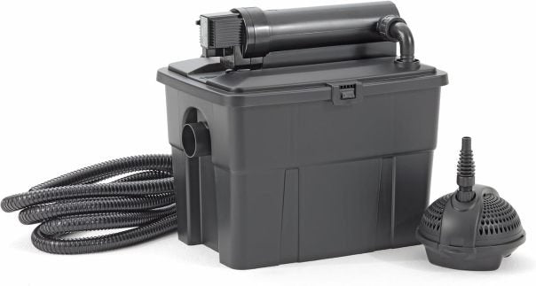 Pontec 50238 MultiClear Set 5000 - Komplettset aus Filterpumpe und Durchlauffilter , Durchlauffilterset, Mehrkammerfilter, Gartenteichfilter