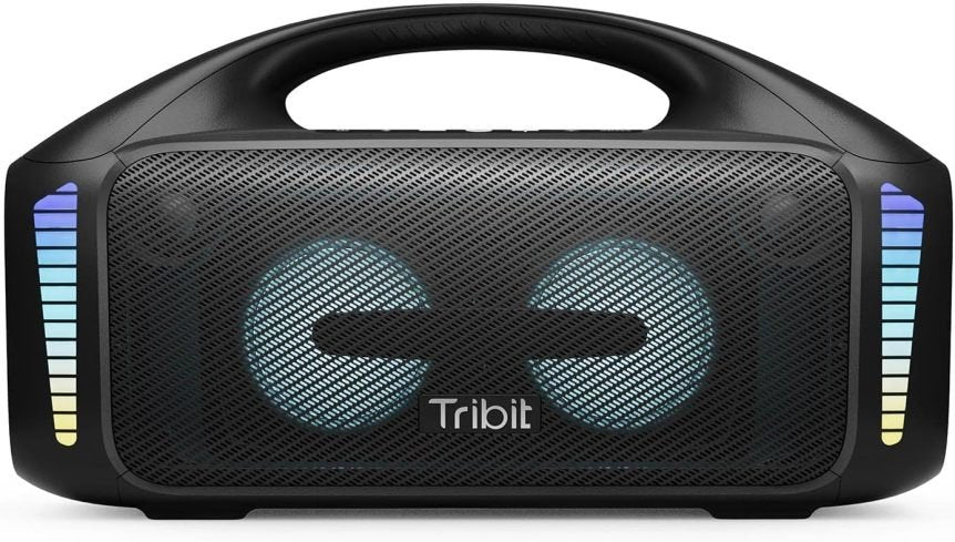 Tribit Bluetooth Lautsprecher StormBox Blast,Tragbarer Party Lautsprecher 90W Lauter Stereo Sound mit XBass LED-Lichtshow Bluetooth 5.3,Wasserdichter