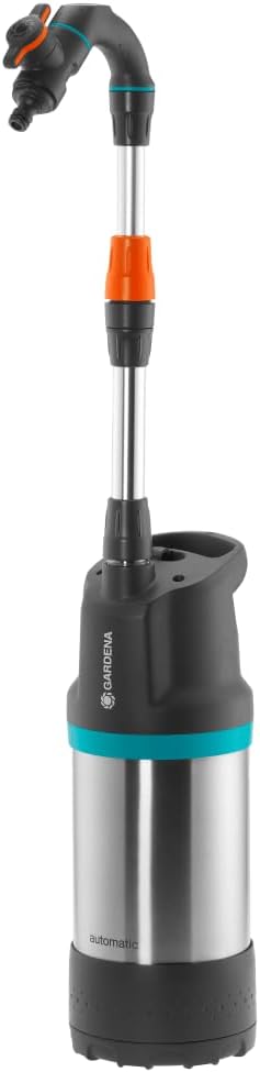 Gardena Regenfasspumpe 4700/2 inox automatic: Tauchdruckpumpe mit integriertem Filter, Fördermenge 4700 l/h, Edelstahl Gehäuse, Regulierventil zur Einstellung der Wassermenge (1766-20)