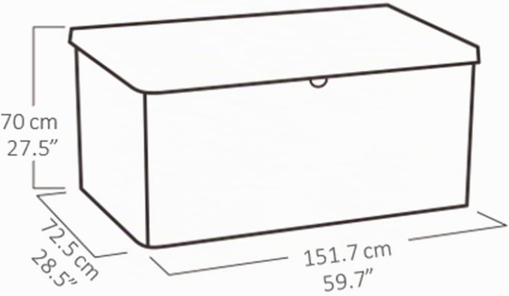 Keter Denali 570 L, Auflagenbox - Wetterfeste Kissenbox mit Sitzfunktion, Grau, 151,7 x 72,5 x 70 cm