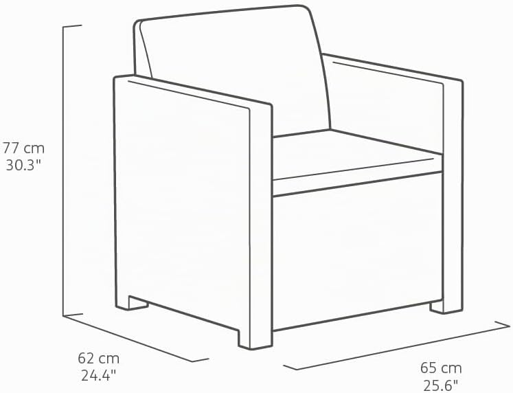 Allibert by Keter Gartenlounge Set Alabama, graphit/cool grey, 4tlg., inkl. Sitzkissen, Kunststoff, flache Rattanoptik