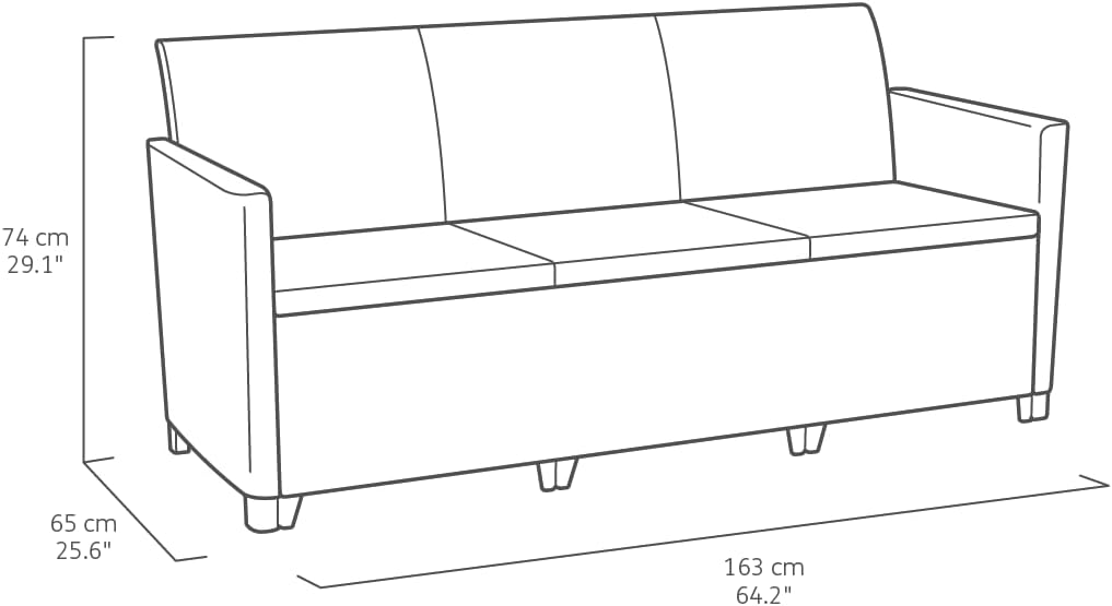 Keter Nora Gartenmöbel Lounge Set, inkl. Sitzkissen, grau, für 4 Personen, wahlweise 3er Sofa + Sessel oder 2x 2-Sitzer Sofa und Tisch