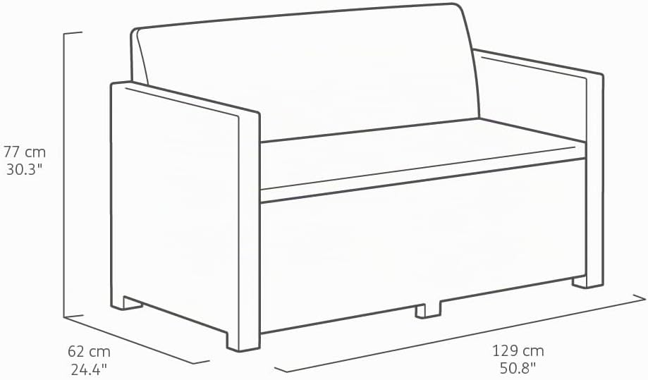 Allibert by Keter Gartenlounge Set Alabama, graphit/cool grey, 4tlg., inkl. Sitzkissen, Kunststoff, flache Rattanoptik