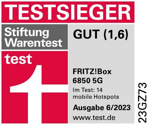 FRITZ!Box 6850 5G – LTE/5G-Router mit WLAN AC+N, DECT, USB 3.0 & 4x LANo