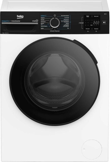 Beko WMC91464ST1 b300 Waschvollautomat, Waschmaschine, 9 kg, Bluetooth, ProSmart Inverter Motor, Dampffunktion, Pet Hair Removal, Watersafe+, Weiß(WMC