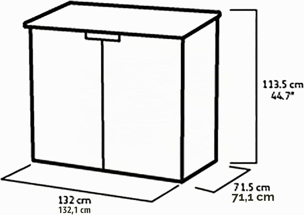 Keter Store It Out Nova Plastic Tool Shed, External Dimensions: 132 x 71.5 x 113.5 cm, 880 L Capacity, Dark Grey, Suitable for 2 x 120 L Wheelie Bins, Weatherproof, Lockable