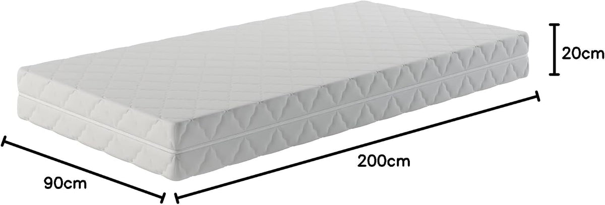 MSS e.K. Taschenfederkernmatratze Medic 90x200 x 20 cm 7-Zonen H3