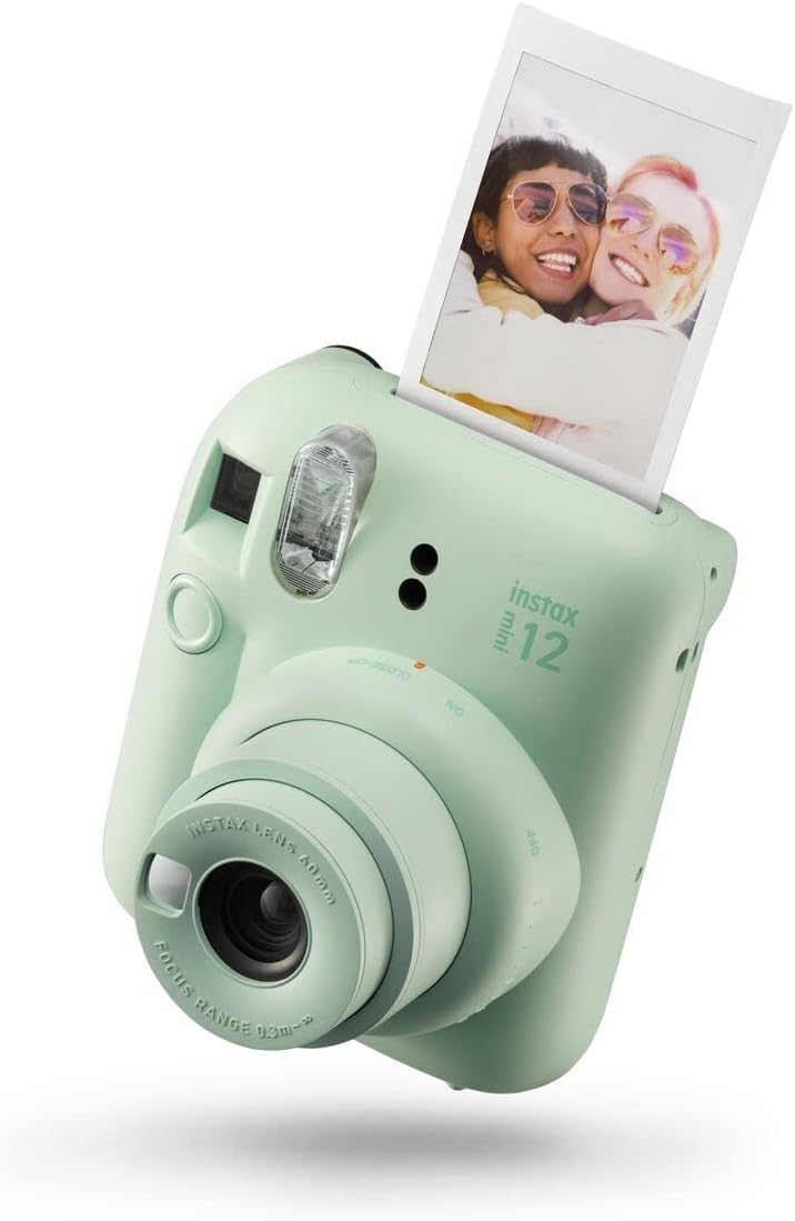 Instax Mini 12 Sofortbildkamera – Automatische Belichtung, Selfie-Spiegel, Nahaufnahme, Mint Grün
