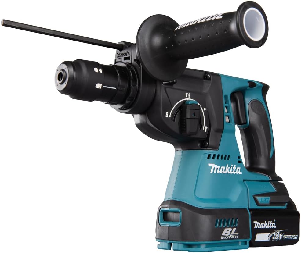 Makita Akku-Kombihammer für SDS-Plus, (18 V, 5,0 Ah im Makpac inklusive 2 Akkus und Ladegerät), DHR243RTJ
