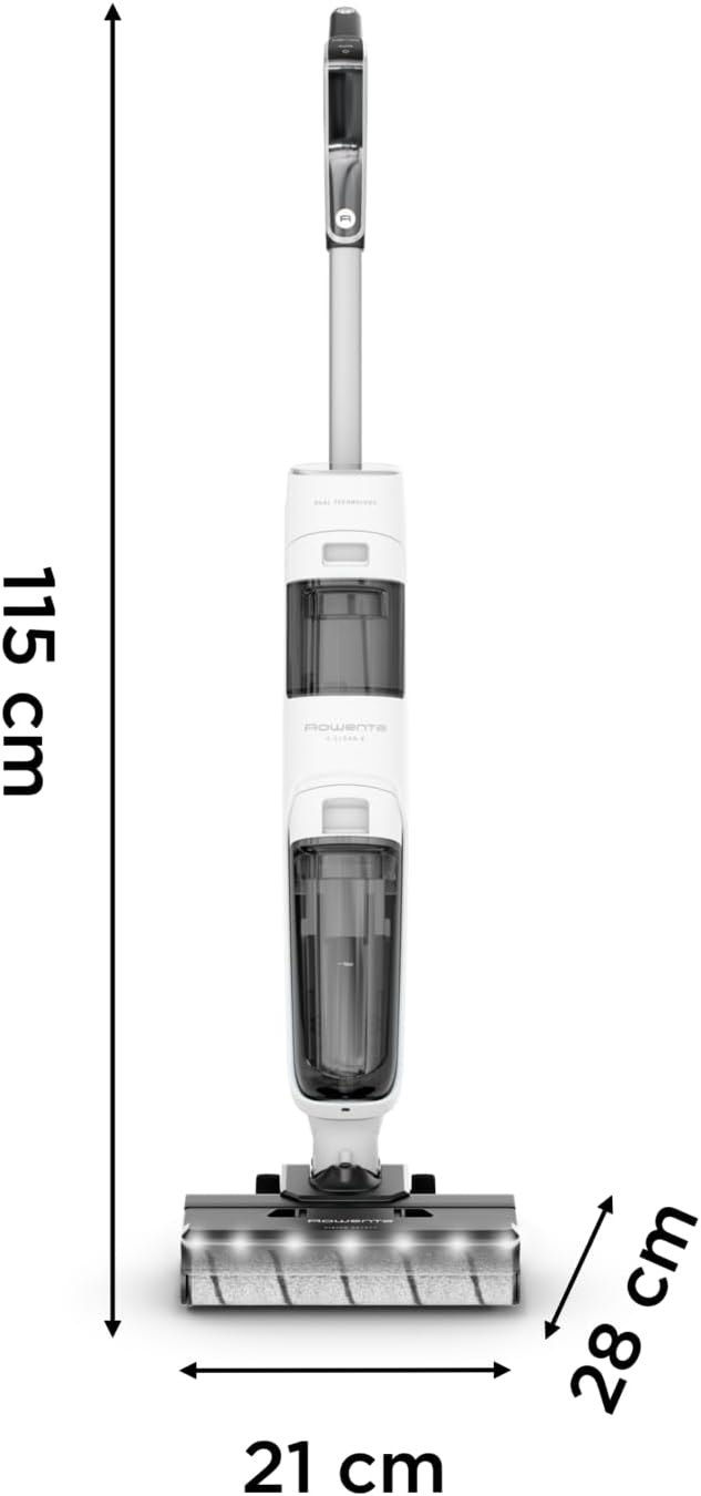 Rowenta X-Clean 5, 2-in-1 Nass- und Trockensauger, 3 Modi, präzise Reinigung, automatischer Erkennungsmodus, LED-Beleuchtung, selbstreinigend, Heißtrocknung, 50 Min. Laufzeit, Schneeweiß, GZ5557EE