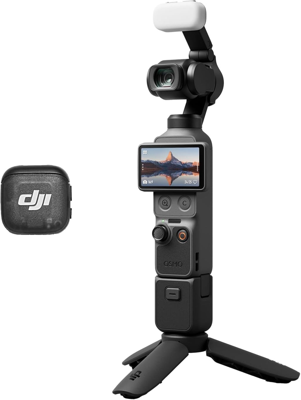 DJI Osmo Pocket 4 Creative Combo Pocket Gimbal Vlog Camera | 1 inch CMOS and 4K/240fps, 2 x lossless zoom, 107 GB built-in memory, mic 3 transmitter, fill light, Osmo mini tripod
