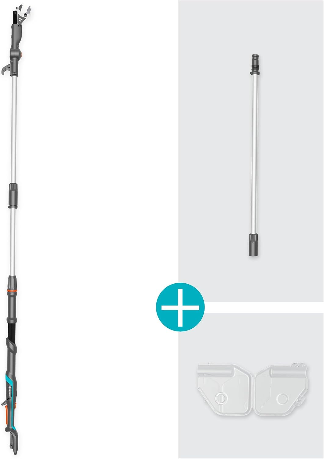 Gardena Akku-Teleskop-Baumschere HighCut 360/18V P4A ohne Akku: Astschere mit Teleskopstiel für Zweige in bis zu 5 m Höhe,schwenkbarer Schneidkopf, ergonomischer Griff, LED-Anzeige (14776-55)