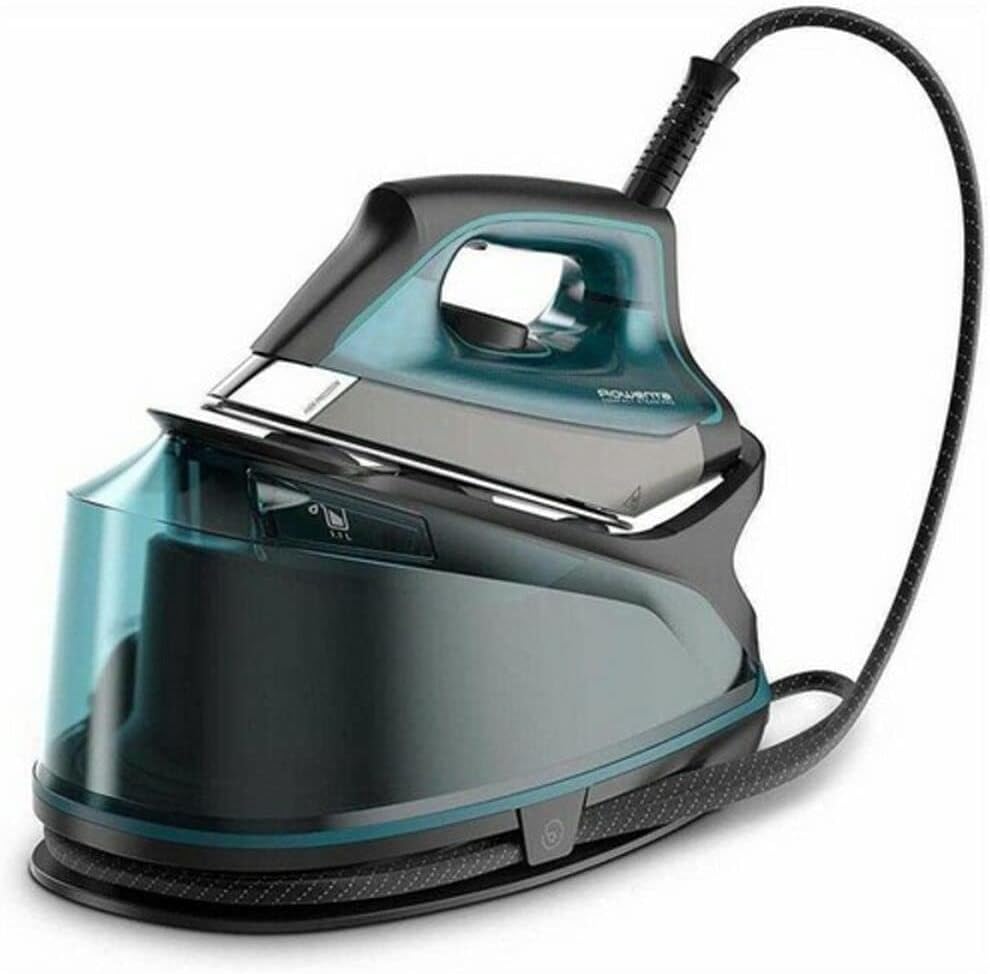 Rowenta DG7623 Compact Steam Pro Dampfbügelstation | 6,3 Bar Pumpendruck | Dampfstoß: 325 g/Min. | abnehmbarer 1,1 Liter Wassertank | Präzisionsspitze | Blau/Schwarz