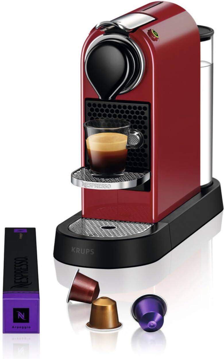 Nespresso Krups XN7615 Citiz&Milk Kaffeekapselmaschine | 1260W | Wassertankkapazität 1l | Pumpendruck 19 Bar | Farbe Rot