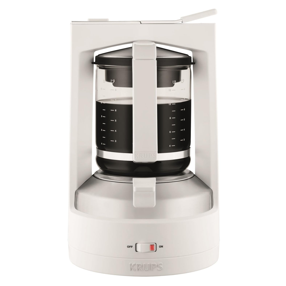 Krups Filterkaffeemaschine T8, 850 Watt, automatische Abschaltung, 8-12 Tassen, 1L Fassungsvermögen, permanenter Filter, beleuchteter Ein-/ Ausschalter, benutzerfreundlich, schwarz, KM4689