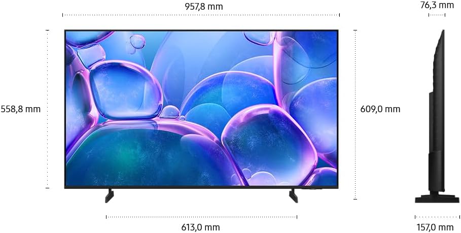 Samsung Crystal UHD 4K U7099F 43 Zoll (108 cm) LED, Optimiert für Fussball und Gaming, 4K Prozessor, AI Upscaling, SmartThings, Knox Security, 2025