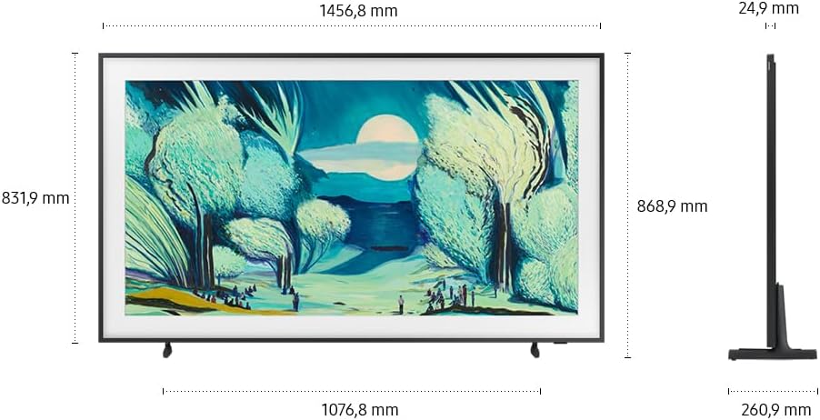 Samsung The Frame LS03F 4K QLED 65 Zoll (163 cm) UHD, NQ4 AI Gen2 Prozessor, Art Mode, Artful Picture Quality, One Connect Kabel, 2025