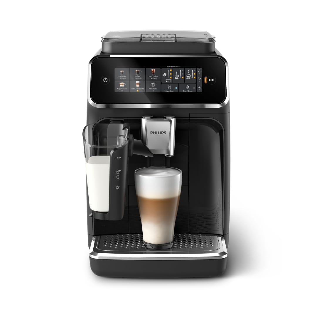 Philips EP3347/90 3300 Series LatteGo Kaffeevollautomat 1,8L – SilentBrew, AquaClean, 12-stufig, Schwarz/Chrom