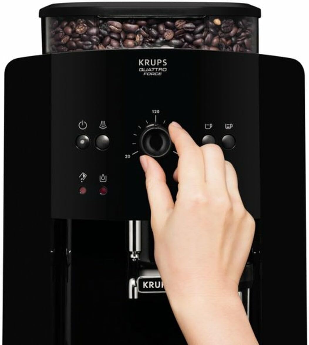 Krups Kaffeevollautomat Arabica Picto Quatrro Force EA8110, Schwarz