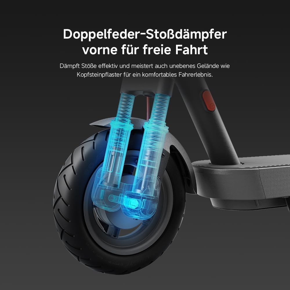 Xiaomi Electric Scooter 5 E-Scooter mit ABE, bis zu 60 km Reichweite, 350 W Motor, 10 Zoll Luftreifen, Vorderradfederung, LED-Display, Blinker, Anthrazit** (Copy)