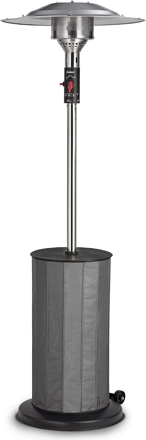 Enders Terrassenheizer FANCY 8 kW 5441 Terrassenstrahler, Gas-Heizstrahler, Heizpilz mit stufenloser Regulierung, Eco Plus Brenner, Transporträder, Umkippsicherung, Ablagetisch, schwarz