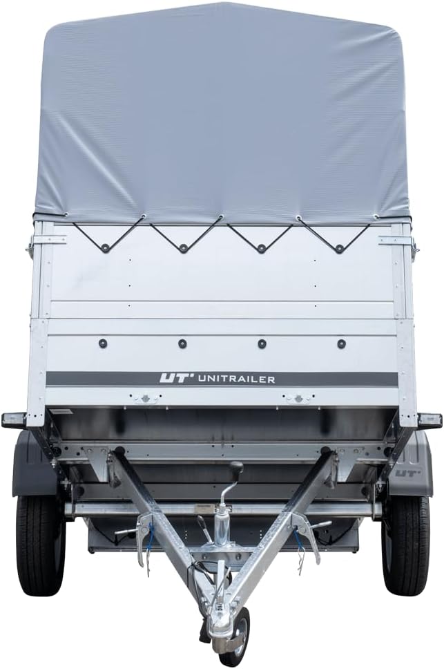 UNITRAILER Garden Trailer 230 Kipp PKW-Anhänger, 750 kg, Plane 110 cm, Stützrad, Hochspriegel