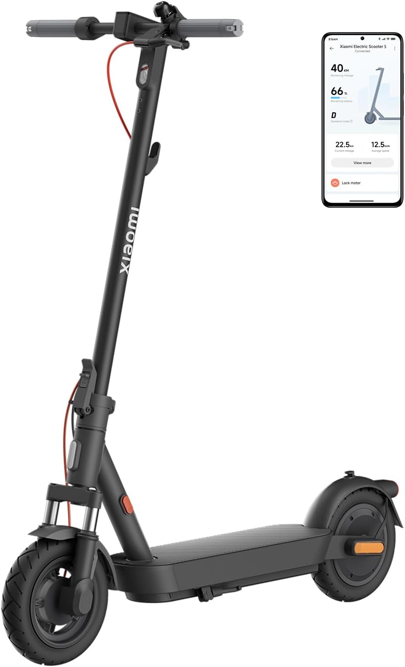 Xiaomi Electric Scooter 5 E-Scooter mit ABE, bis zu 60 km Reichweite, 350 W Motor, 10 Zoll Luftreifen, Vorderradfederung, LED-Display, Blinker, Anthrazit** (Copy)