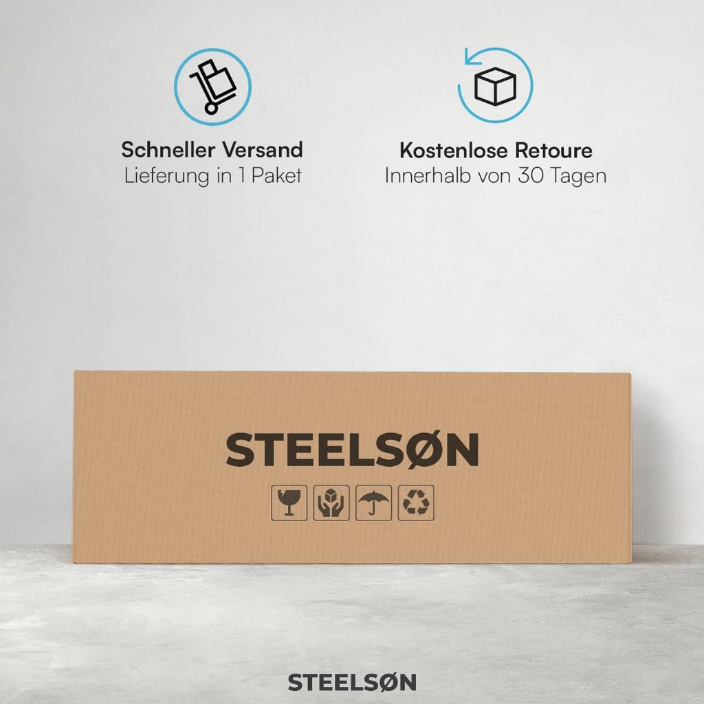STEELSØN Timir Gerätehaus Metall, Anthrazit, Gartenhaus mit Pultdach