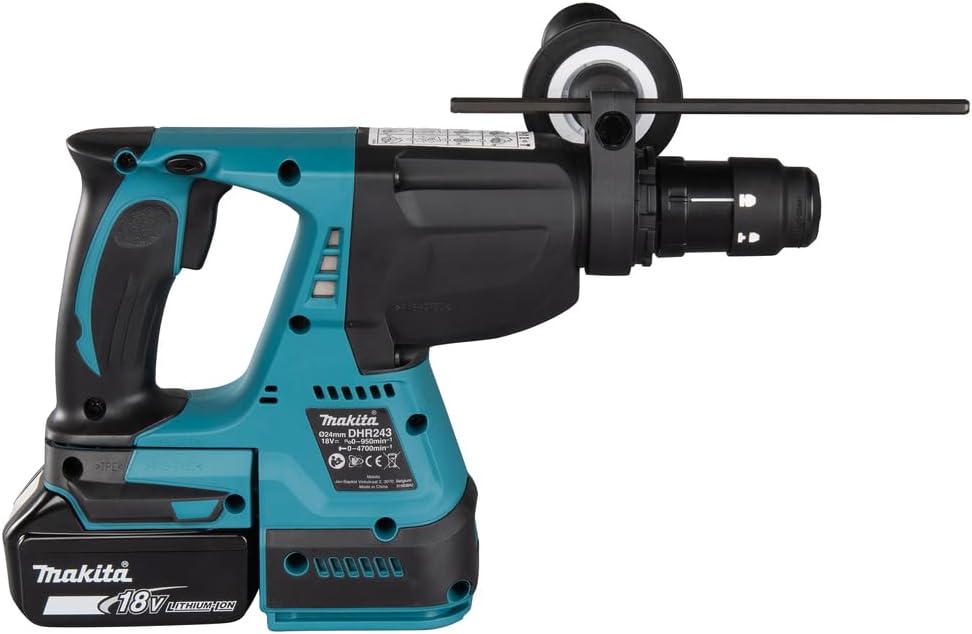 Makita Akku-Kombihammer für SDS-Plus, (18 V, 5,0 Ah im Makpac inklusive 2 Akkus und Ladegerät), DHR243RTJ