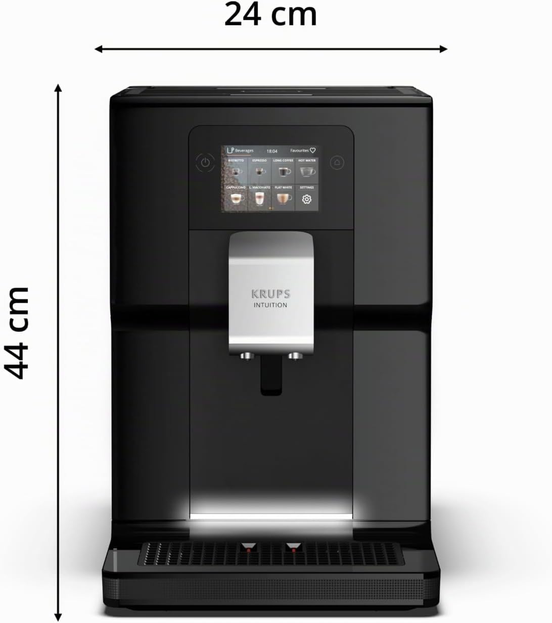 Krups Intuition Preference Kaffeevollautomat mit Smartphone-ähnlicher Bedienung, 3.5" Farb-Touchscreen, Smart Slide Technology, intuitives Lichtsystem, 11 Getränke, Milchbehälter, EA873810
