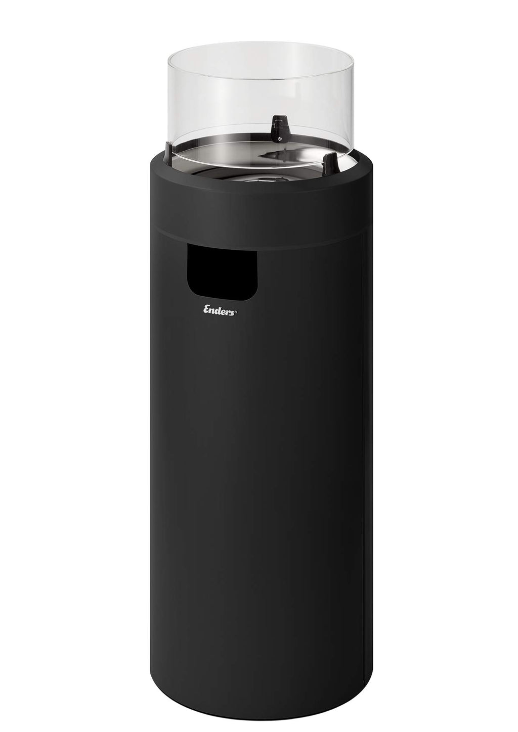 Enders Terrassenfeuer NOVA LED L TAUPE, Gas Terrassenfeuer mit Ambientebeleuchtungen, ECO GREEN Brenner-Technologie und exzellentem Design, H102cm Ø 62cm, taupe/gold #5606