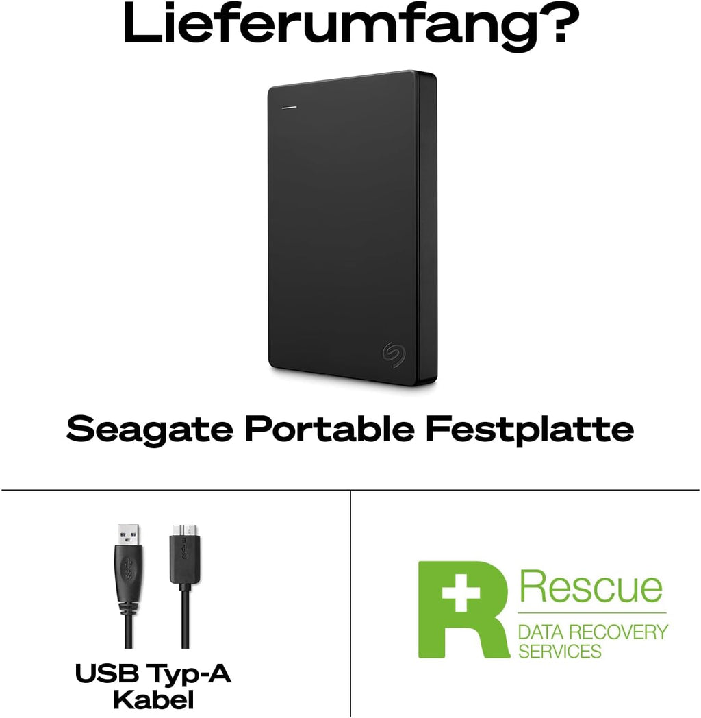 Seagate 2TB Externe Tragbare Festplatte | USB 3.0 (STGX2000400)