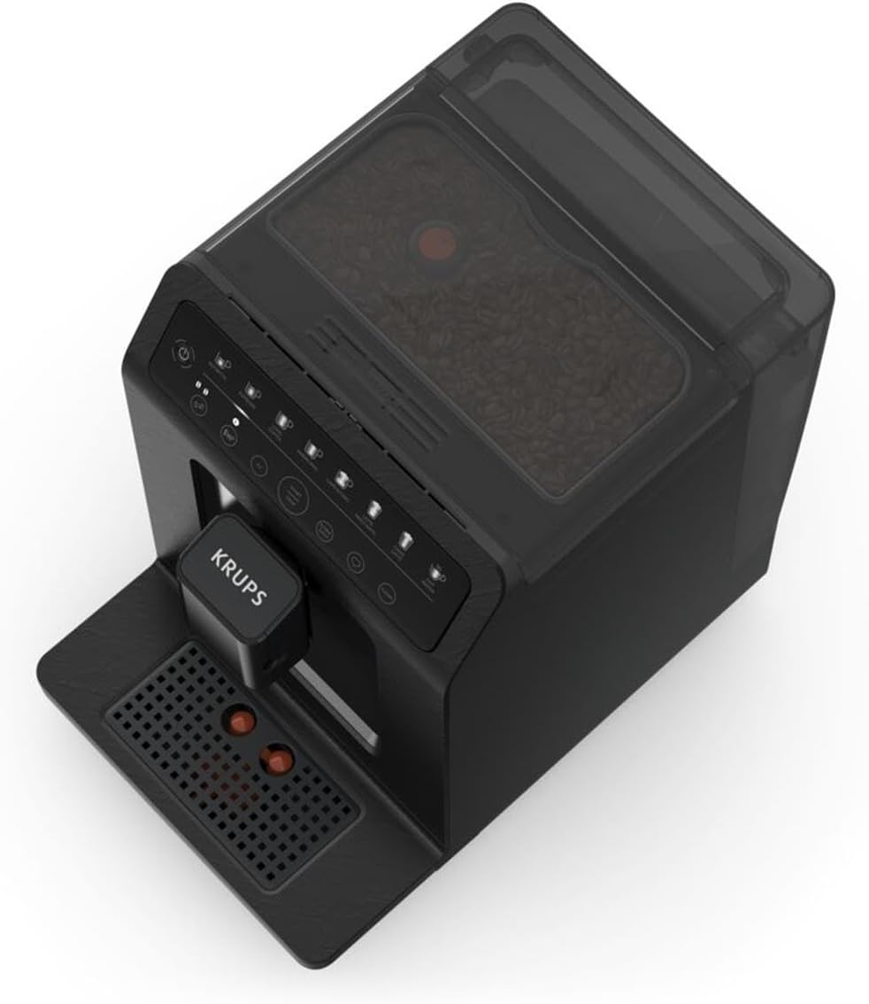 Krups EA897B Evidence ECOdesign Kaffeevollautomat, automatische Espresso & Cappuccino-Funktion, Quattro Force Technologie, One-Touch Tassen mit Milch, 8 Voreinstellungen, Milchsystem, 1450W