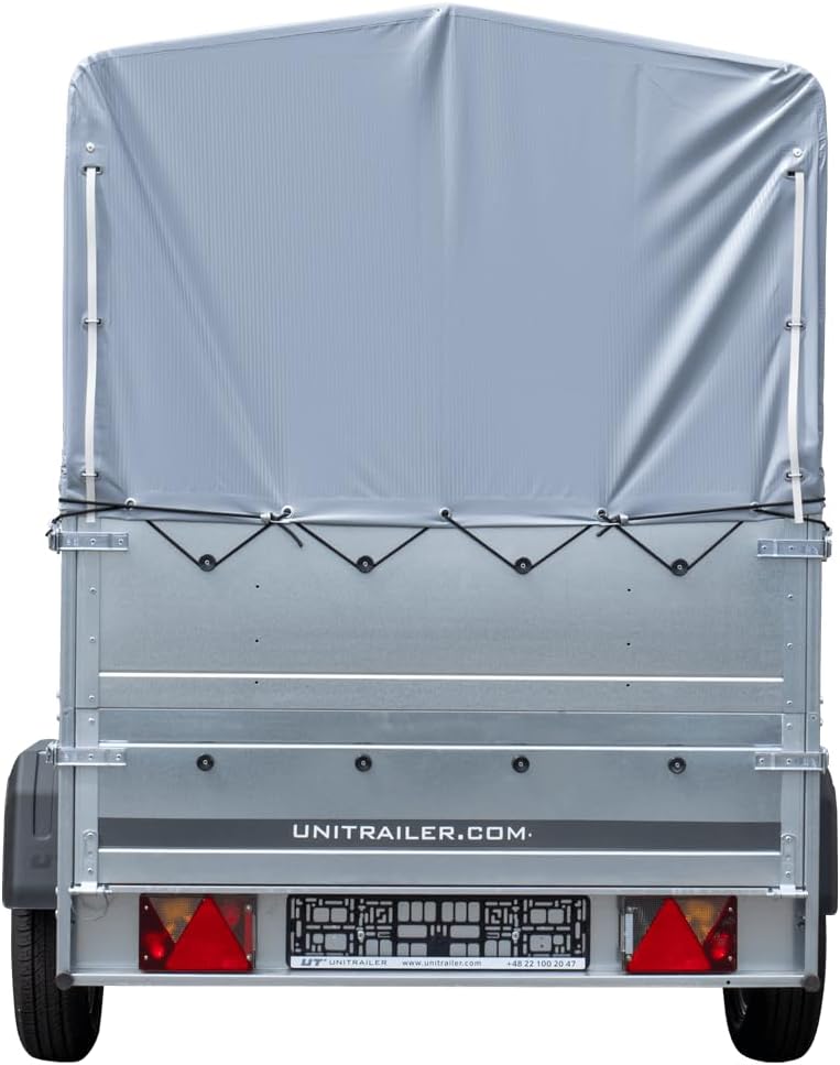 UNITRAILER Garden Trailer 230 Kipp PKW-Anhänger, 750 kg, Plane 110 cm, Stützrad, Hochspriegel