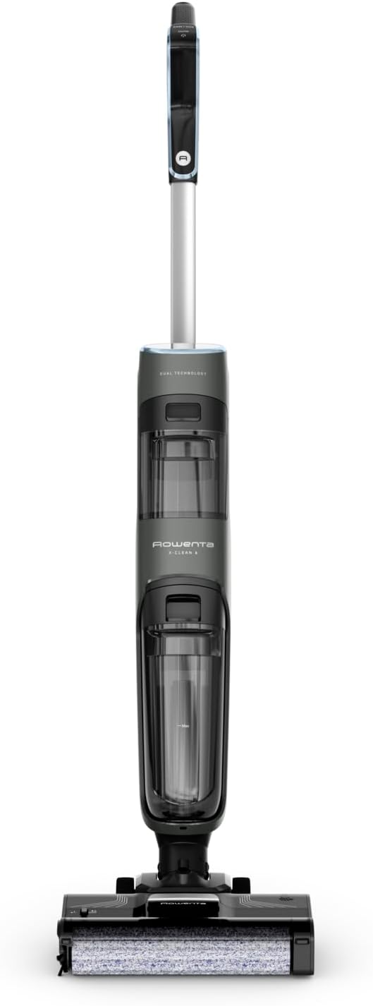 Rowenta X-Clean 4 kabelloser Nass- und Trockenstaubsauger, 2-in-1 Reinigung, 50 Min. Leistung, intelligente Schmutzerkennung, Selbstreinigungssystem, Dunkelgrau, GZ5037WO