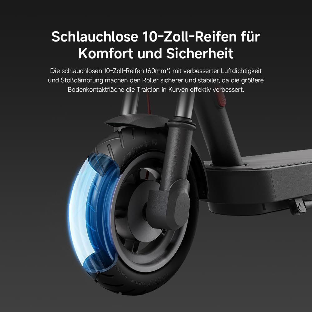 Xiaomi Electric Scooter 5 E-Scooter mit ABE, bis zu 60 km Reichweite, 350 W Motor, 10 Zoll Luftreifen, Vorderradfederung, LED-Display, Blinker, Anthrazit** (Copy)
