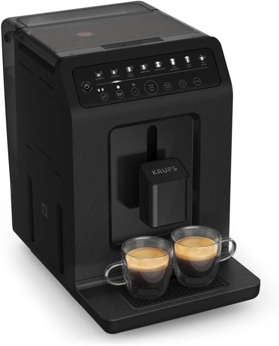Krups EA897B Evidence ECOdesign Kaffeevollautomat, automatische Espresso & Cappuccino-Funktion, Quattro Force Technologie, One-Touch Tassen mit Milch, 8 Voreinstellungen, Milchsystem, 1450W