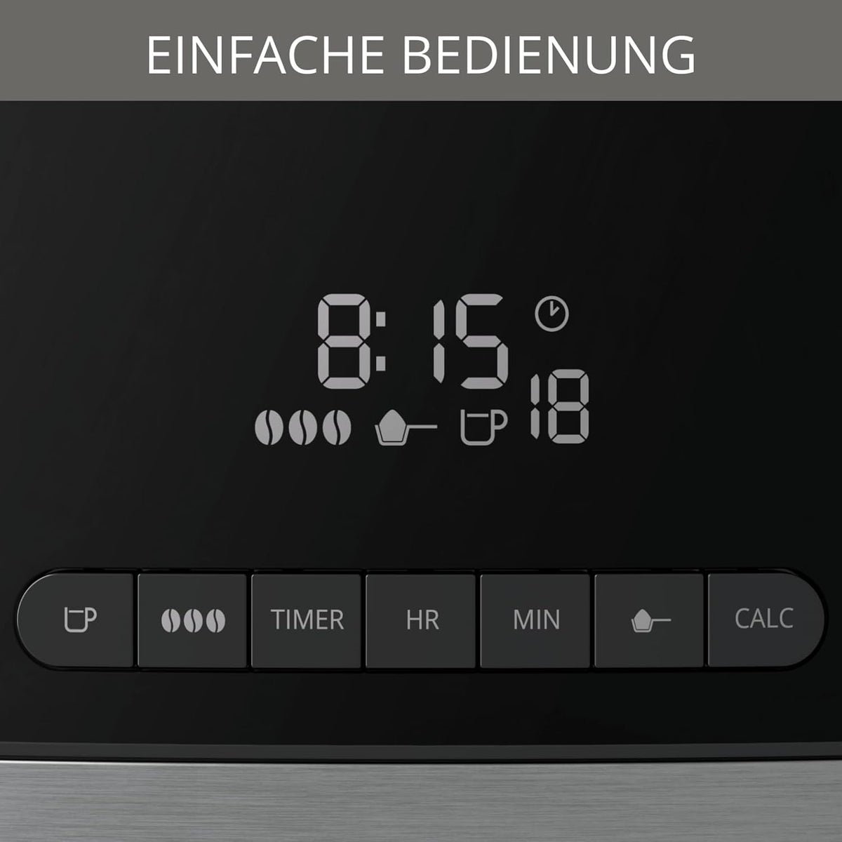 Krups KM8328 Grind Aroma Kaffeemaschine mit Mahlwerk | 24-Stunden-Timer | 180 g Bohnenbehälter | 1,25 L Fassungsvermögen für bis zu 15 Tassen Kaffee | Auto-Off-Funktion | 3 Mahlgrade | Schwarz