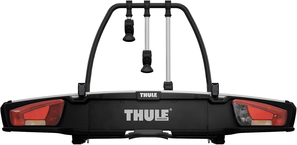 Thule VeloSpace XT Fahrradträger, Fahrradträger Anhängerkupplung Black/Aluminum, 3(4) Bikes