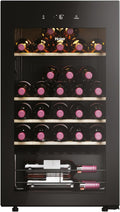 Haier HWS34GGH1 Series 3 Wine Fridge | For 34 bottles, modern wine fridge with UV glass door and 5 wooden shelves, wine cooler with Wi-Fi and touch display