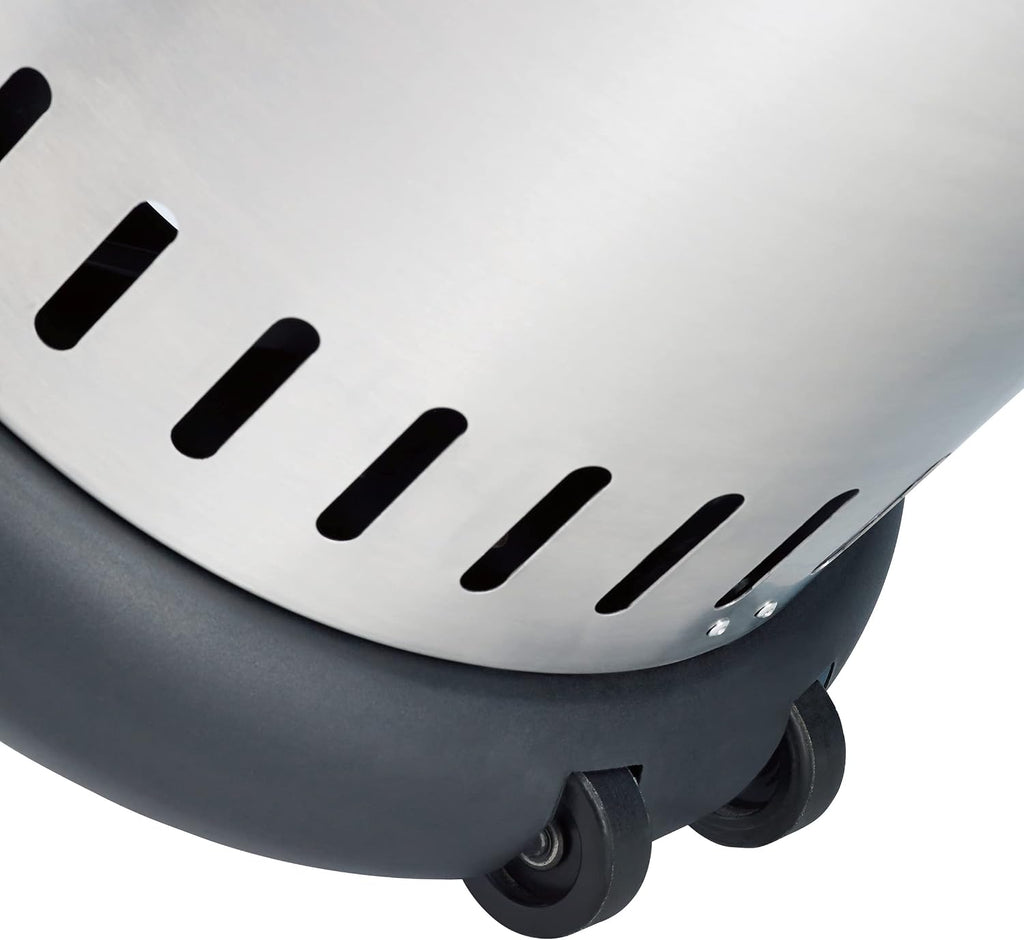Enders® Terrassenfeuer Gas VULANO, 5589, Vormontiert mit stufenloser Regulierung, höhenverstellbar, Transport-Räder, Umkippsicherung, Silber