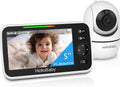 HelloBaby Baby Monitor with Camera, 30 Hours Battery with 5 Inch Screen, 355° Pan, 120° Tilt Zooming, Baby Monitor without WiFi, 2-Way Audio, Temperature, 8 Lullabies, Night Vision and 305 m Range
