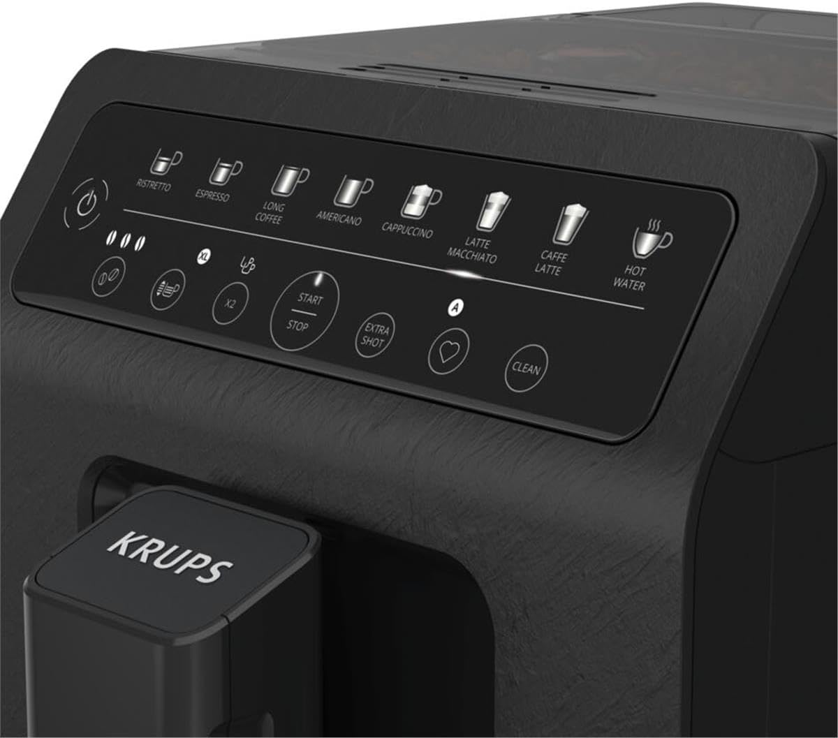 Krups EA897B Evidence ECOdesign Kaffeevollautomat, automatische Espresso & Cappuccino-Funktion, Quattro Force Technologie, One-Touch Tassen mit Milch, 8 Voreinstellungen, Milchsystem, 1450W