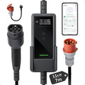 dé Mobile Wallbox 11 kW with App [7 m | 3-Phase | 6-16 A] | Charging cable e car CEE-16A 400V to type 2 with adjustable charging power, EV charger for BEV/PHEV