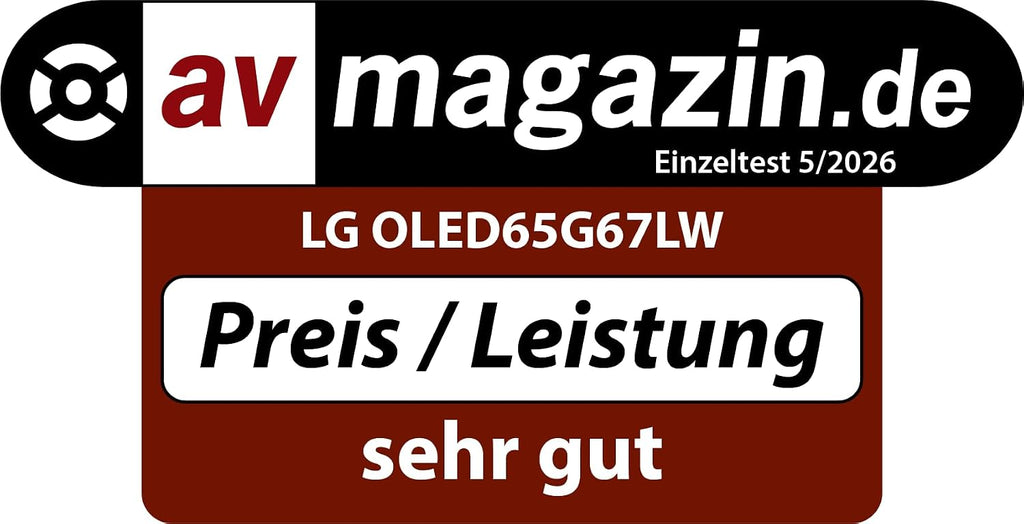 LG OLED65G67LW TV 65 Zoll, 4K OLED Evo AI, α11 Gen3 Prozessor, webOS 26, 120Hz, VRR bis zu 165Hz, Modelljahr 2026, Energieklasse E