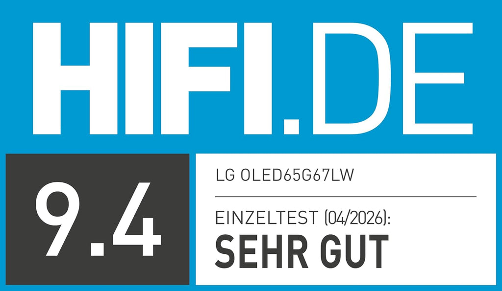 LG OLED65G67LW TV 65 Zoll, 4K OLED Evo AI, α11 Gen3 Prozessor, webOS 26, 120Hz, VRR bis zu 165Hz, Modelljahr 2026, Energieklasse E